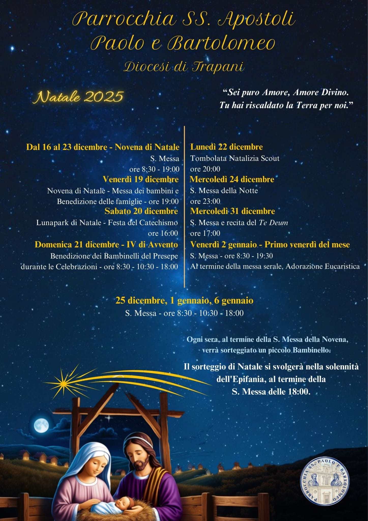 Natale 2025 - Orari delle Funzioni